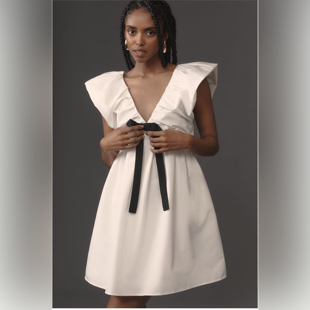 Anthropologie Endless Rose Mini Dress Ivory